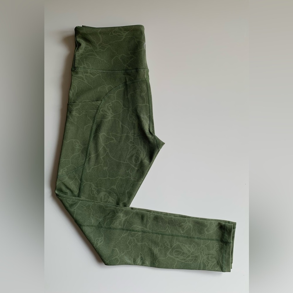 Zyia New Active Olive Maze Light N Tight High Rise 7/8 Leggings